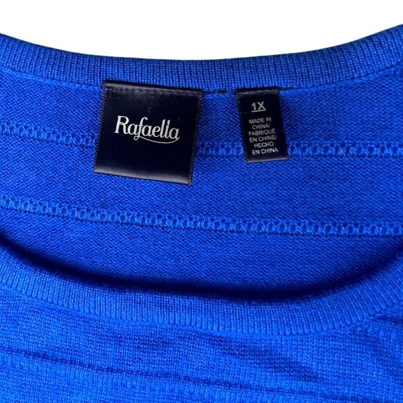 Rafaella Sports Wear Womens Blue Textured Knit Pullover Sweater 1X - Picture 4 of 11